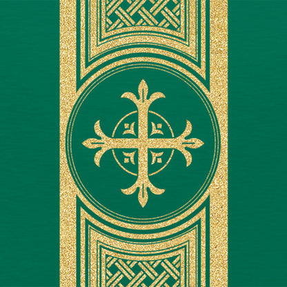 Assisi Banded Gold Cross Chasuble | Plain Collar | 100% Polyester | All Colors