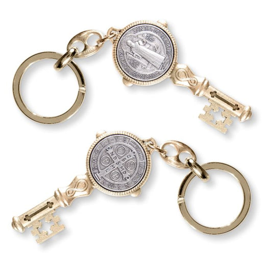Saint Benedict Medal Two-tone Key, Keychain