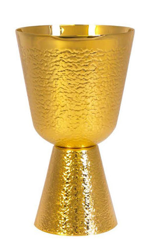 6" 11oz. Communion Cup | 24K Gold Plated | Talon Texture High Polish