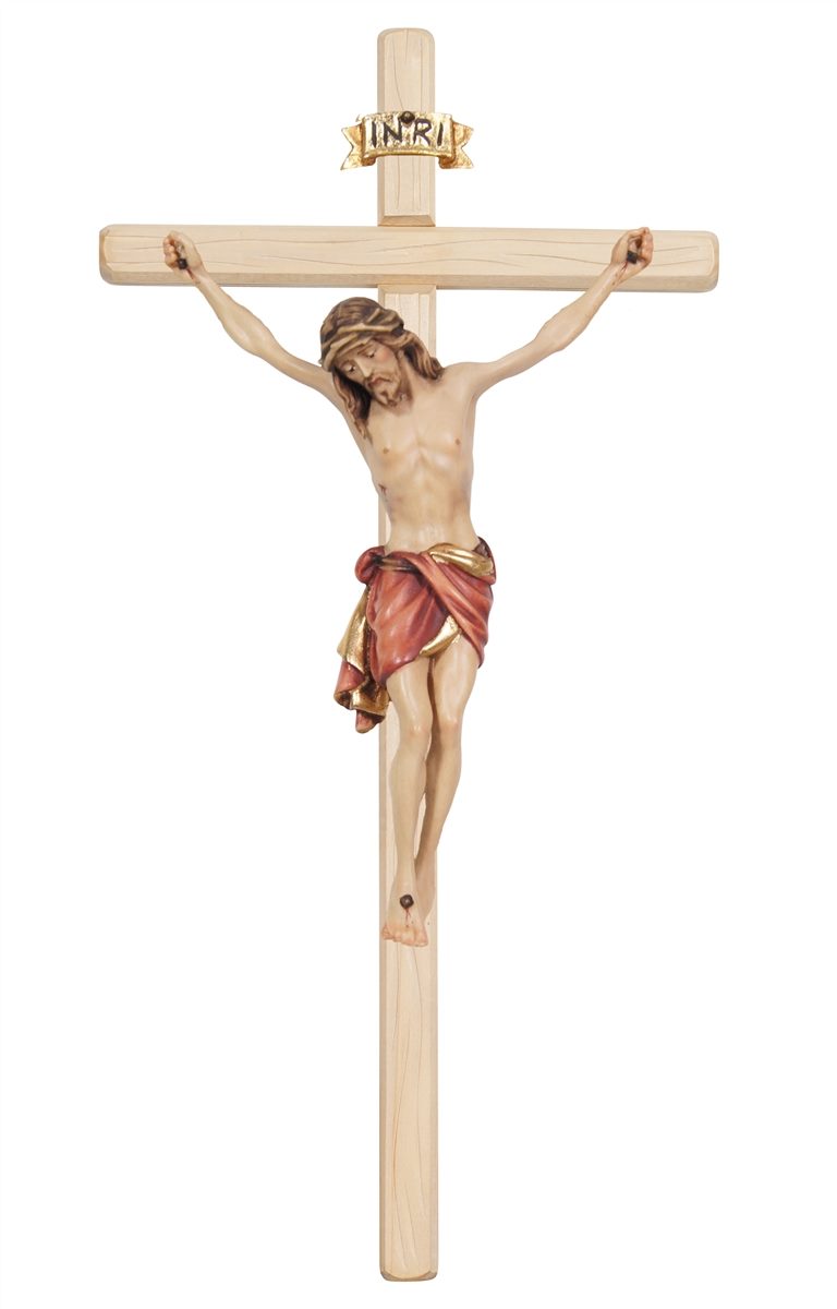 Siena Light Stained Straight Crucifix | Multiple Sizes & Colors/Finishes