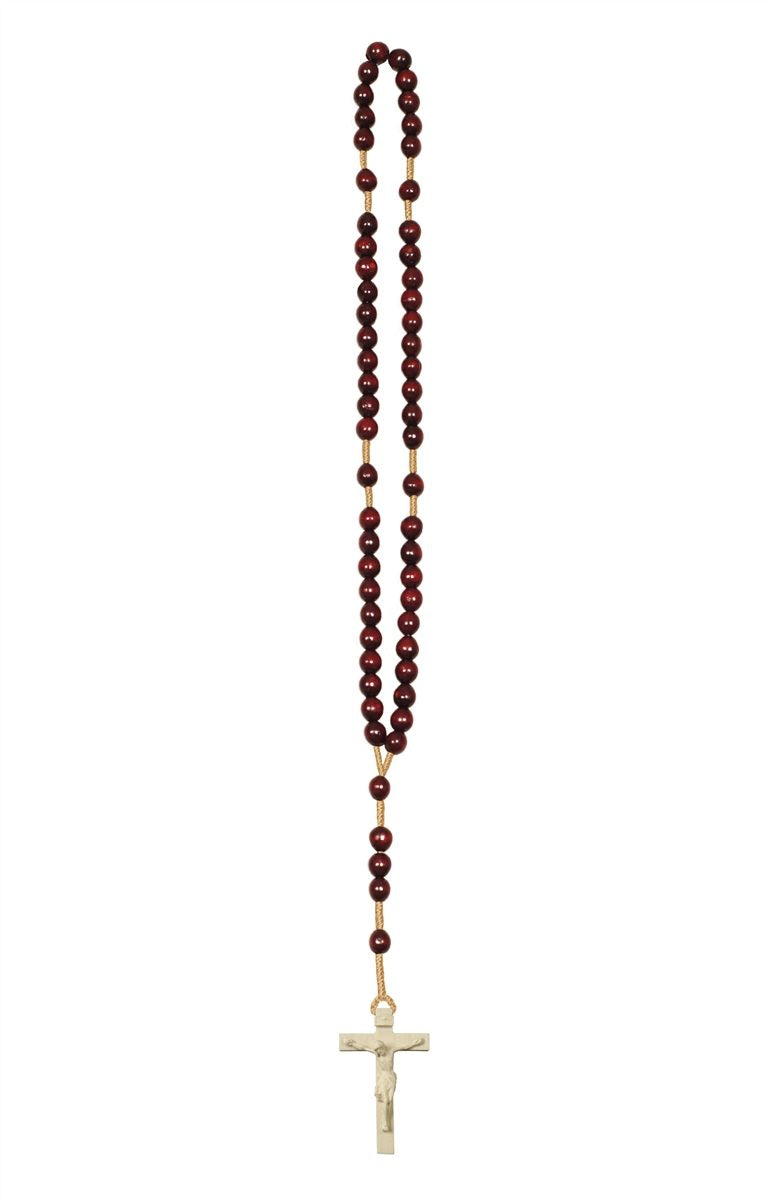 Hand Carved Lindenwood Rosary with Monotone Cross