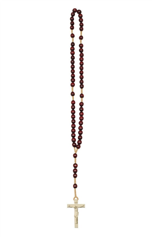 Hand Carved Lindenwood Rosary with Monotone Cross