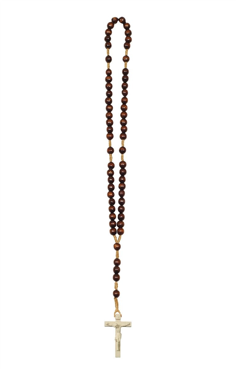 Hand Carved Lindenwood Rosary with Monotone Cross