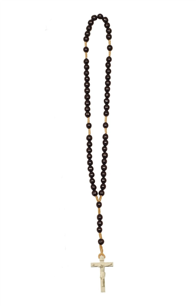 Hand Carved Lindenwood Rosary with Monotone Cross