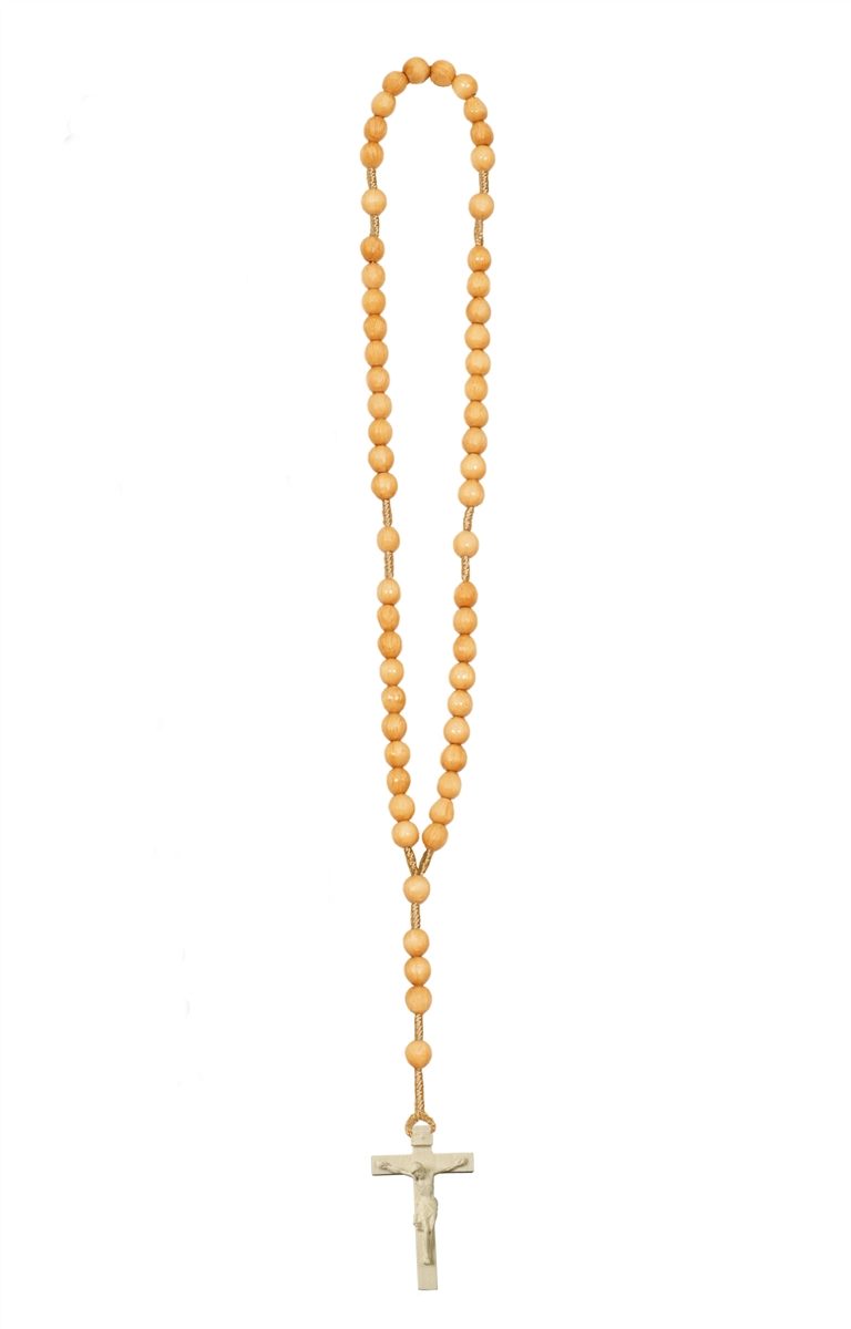 Hand Carved Lindenwood Rosary with Monotone Cross