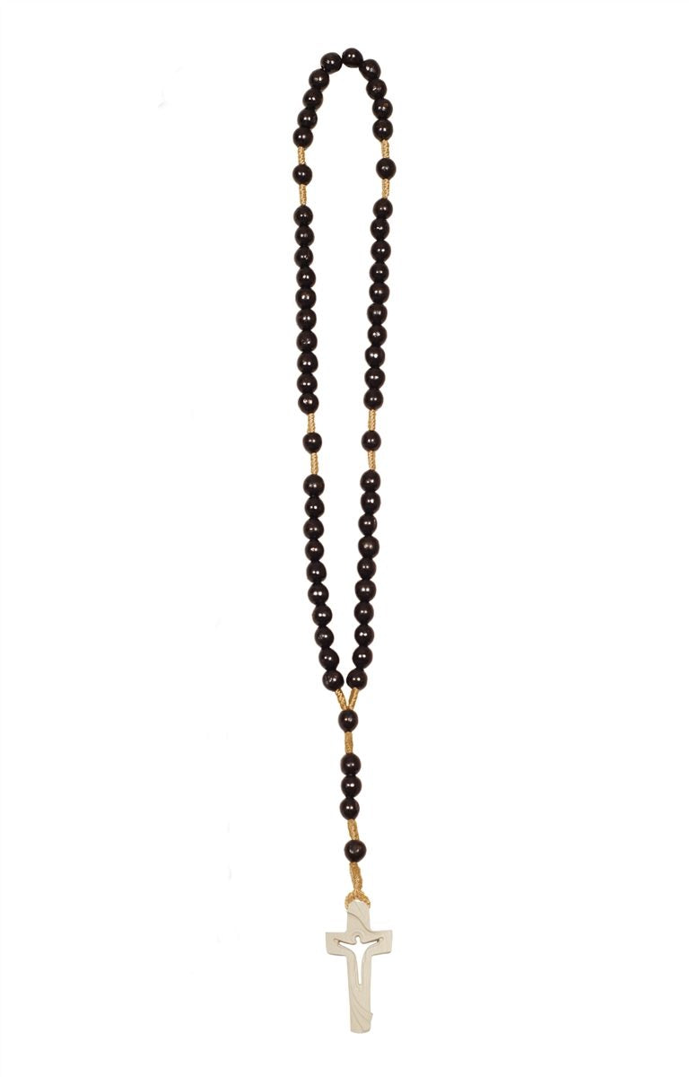 Hand Carved Lindenwood Rosary with Monotone Cross