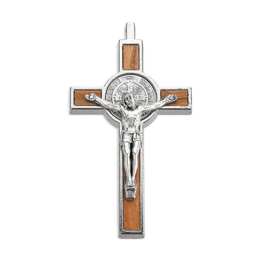 St Benedict Crucifix with Wood Laminate Inlay