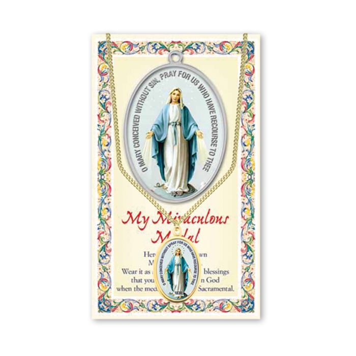Epoxied Medal on Chain with Prayer