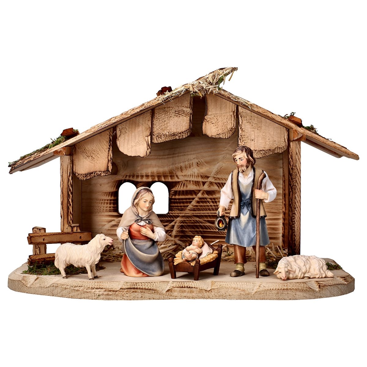 7-Piece Shepherd's Nativity Set with Sheep | Multiple Sizes