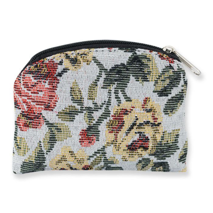Yellow and Red Brocade Rosary Case