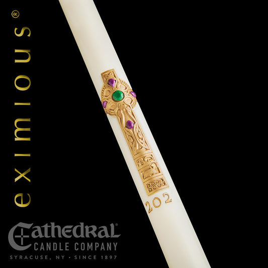 Cross Of Erin eximious® Paschal Candle | 51% Beeswax | All Sizes