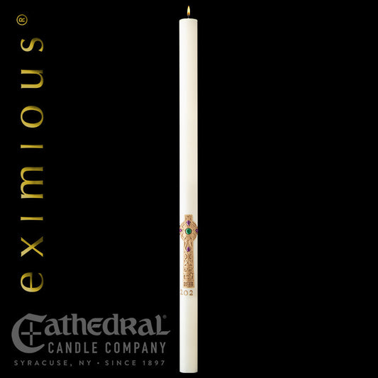 Cross Of Erin eximious® Paschal Candle | 51% Beeswax | All Sizes