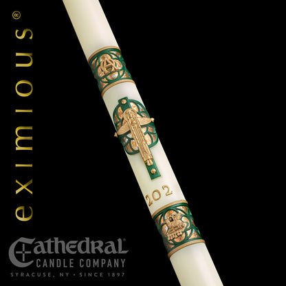 Christus Rex (Christ The King)™ eximious® Paschal Candle | 51% Beeswax | All Sizes