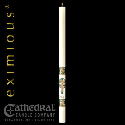 Christus Rex (Christ The King)™ eximious® Paschal Candle | 51% Beeswax | All Sizes