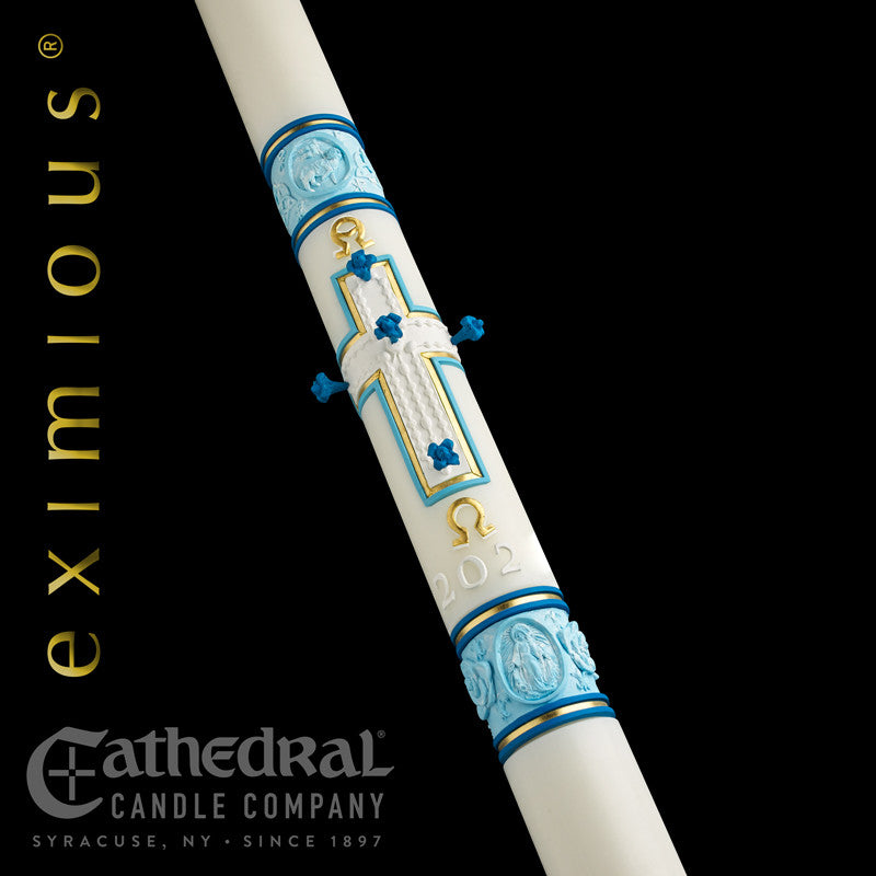 Most Holy Rosary™ eximious® Paschal Candle | 51% Beeswax | All Sizes