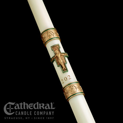 Cross of Saint Francis SCULPTWAX Paschal Candle