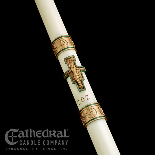 Cross of Saint Francis SCULPTWAX Paschal Candle