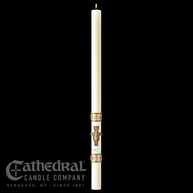 Cross of Saint Francis SCULPTWAX Paschal Candle