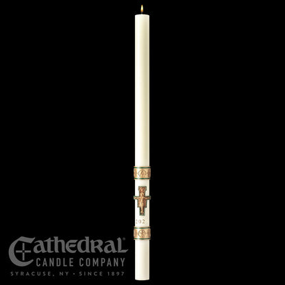 Cross of Saint Francis SCULPTWAX Paschal Candle