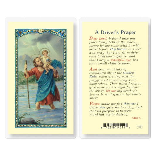 Saint Christopher Driver's Prayer Holy Card