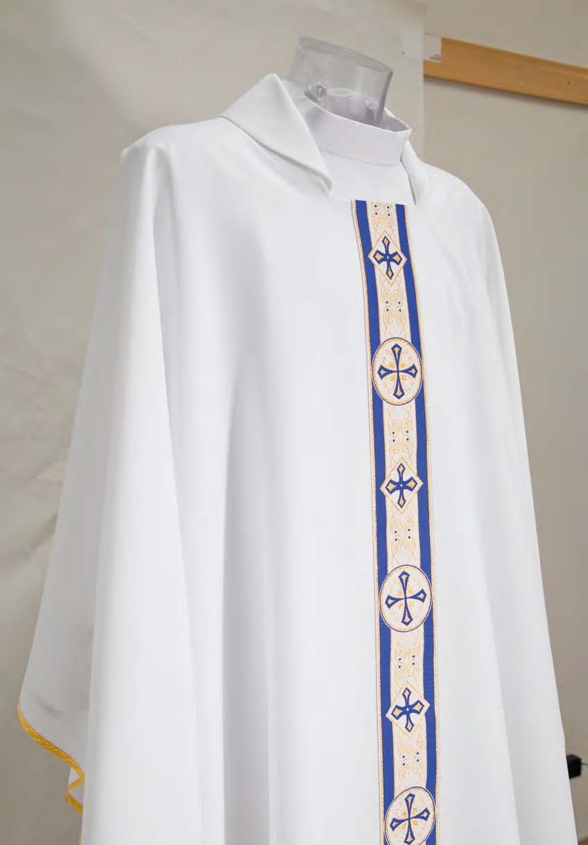 #825 Lightweight Banded Chasuble | Square Collar | 100% Poly | All Colors