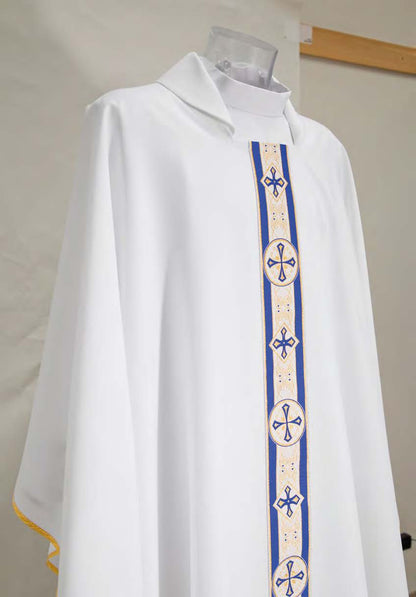#825 Lightweight Banded Chasuble | Square Collar | 100% Poly | All Colors