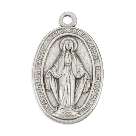 Miraculous Medal in Antiqued Silver Finish