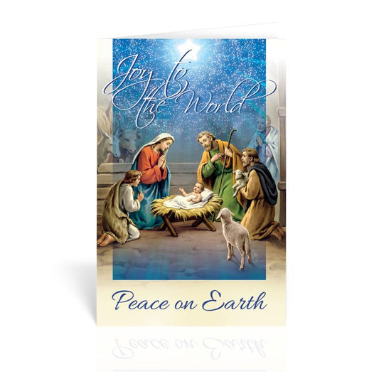 Nativity with a Drummer Boy and Shepherd Christmas Greeting Cards
