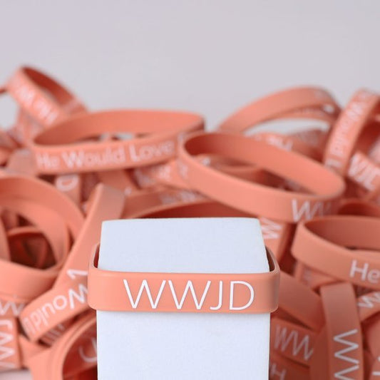 WWJD Silicone Bracelet | Terracotta