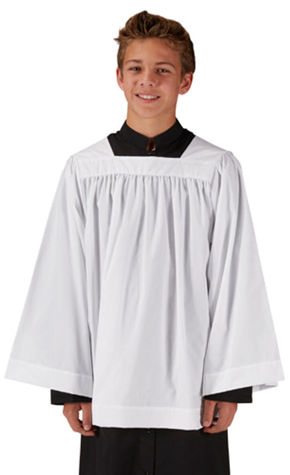 #880WHT - Long Sleeve Square Neck Surplice