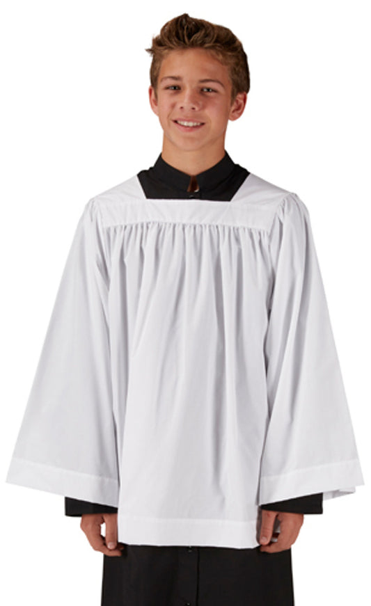#880WHT - Long Sleeve Square Neck Surplice