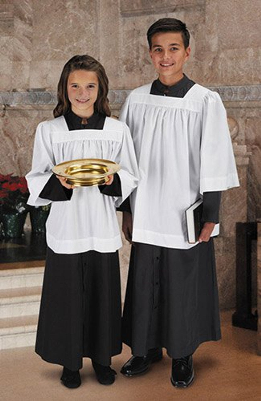 #890WHT Square Neck Surplice