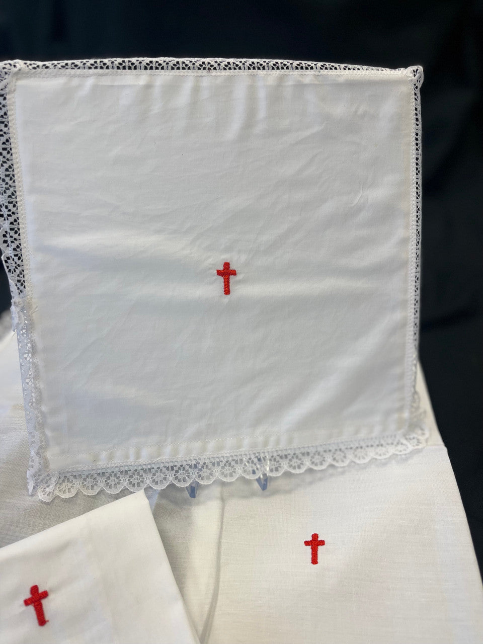 Red Cross  Mass Linens with Lace | 100% Cotton | All Styles
