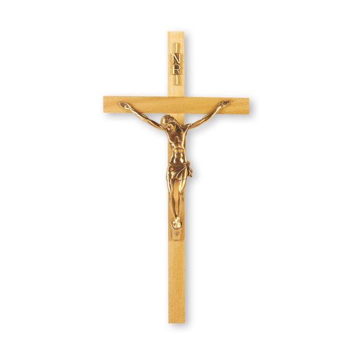 Oak Wood Crucifix with Museum Gold Finish Corpus