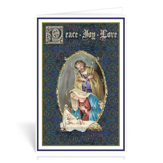 Holy Family Peace, Joy, Love Greeting Cards