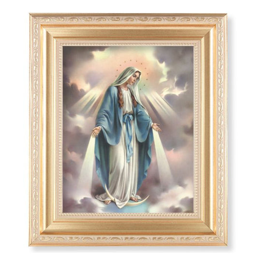 Satin Gold Frame with Our Lady of Grace Print