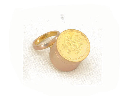 1" IHS Engraved Oil Stock | 24K Gold Plated | Satin Inside with Ring