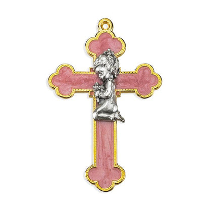 Epoxied Cross with a Praying Child Figure