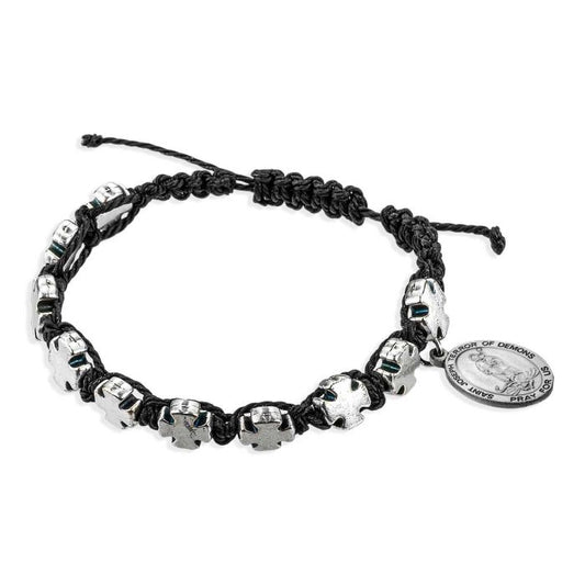 Blessed Bead Cord Bracelet with Saint Joseph Medal