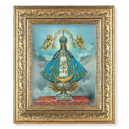 Ornate Gold Leaf Antique Frame with Virgen de San Juan Print