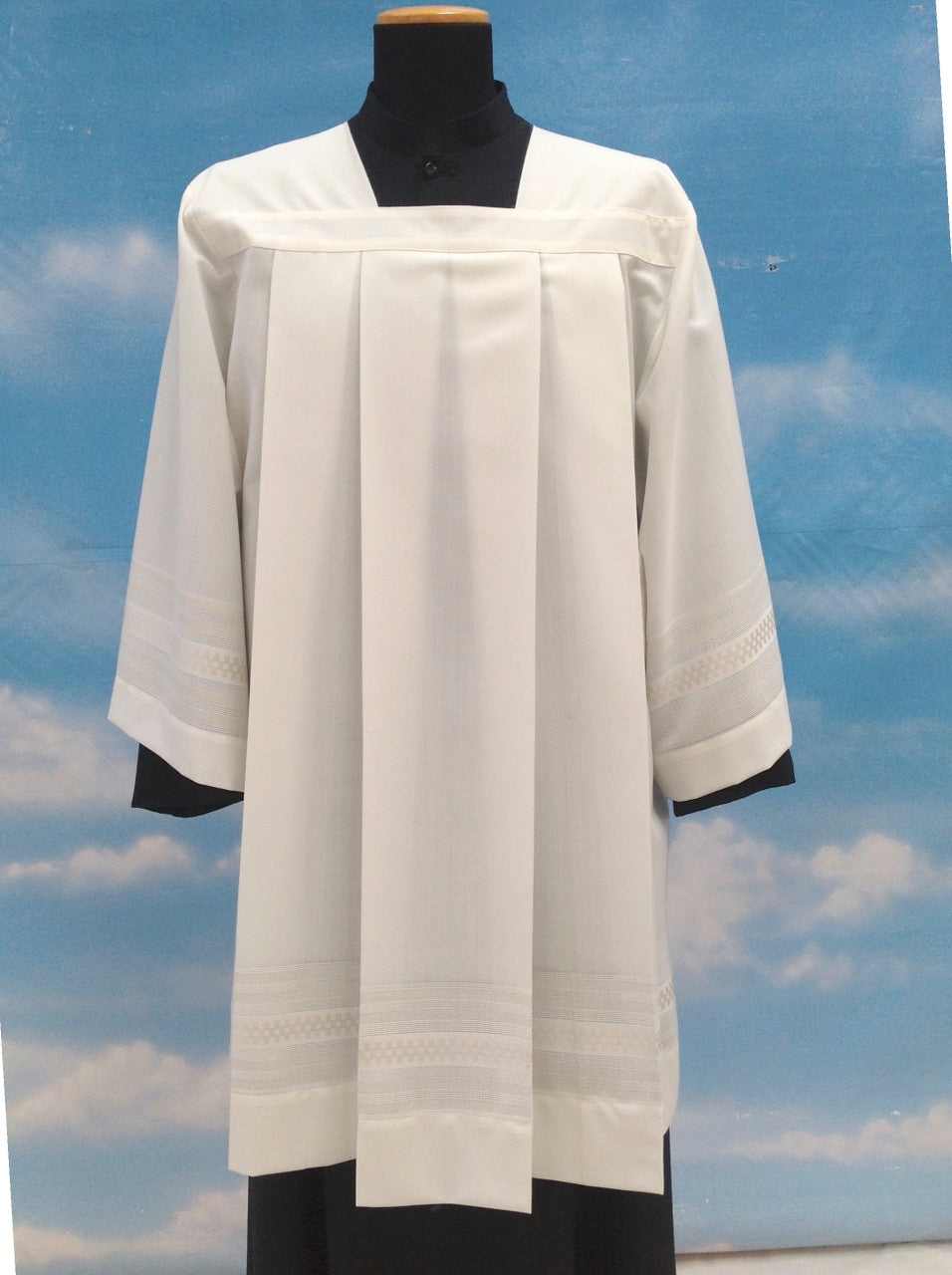 #9772 Embroidered Gold-Trimmed Surplice | Mixed Wool