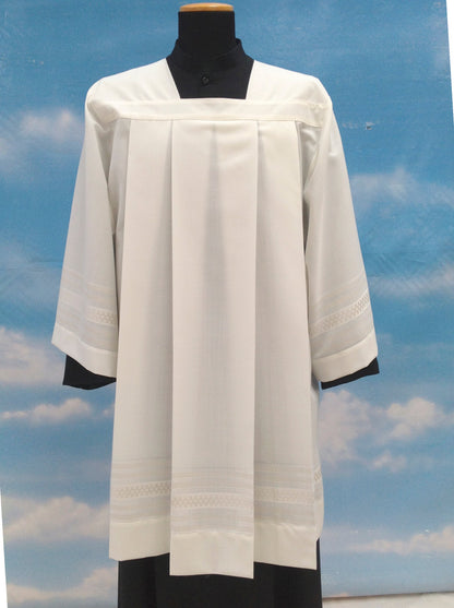 #9772 Embroidered Gold-Trimmed Surplice | Mixed Wool