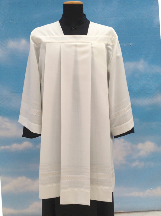#9772 Embroidered Gold-Trimmed Surplice | Mixed Wool