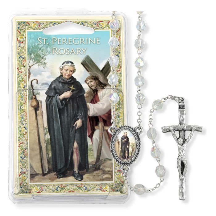 Crystal Bead Saint Peregrine Specialty Rosary