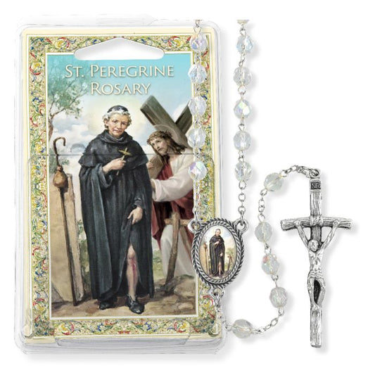 Crystal Bead Saint Peregrine Specialty Rosary