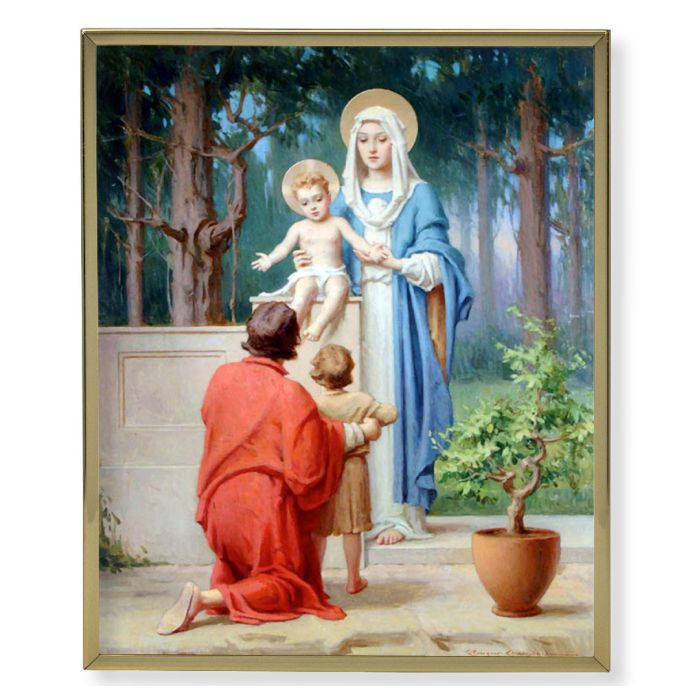Gold Plaque Frame with a Chambers: Holy Family with St. John Print