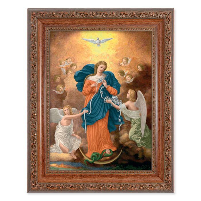 Ornate Wood Frame with Our Lady Untier of Knots Print