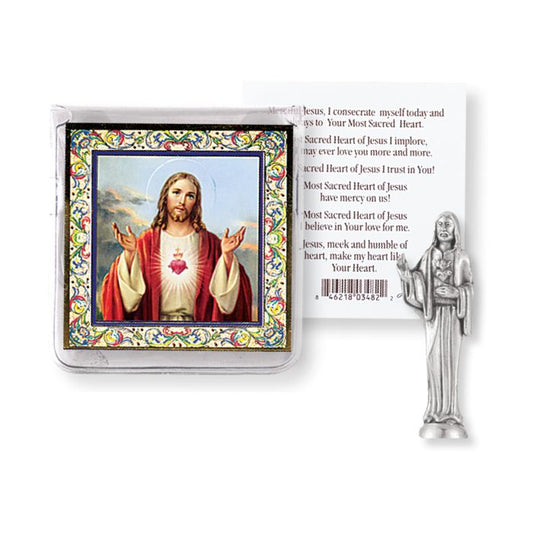 Sacred Heart of Jesus Pocket Statue with Holy Card