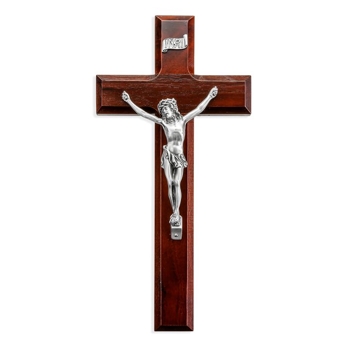 Dark Cherry Cross with Antiqued Pewter Corpus