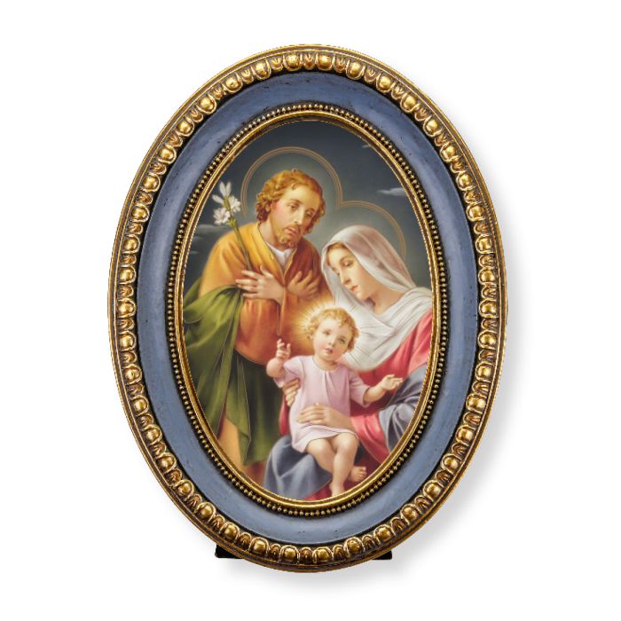 Oval Gold-Leaf Frame with a Holy Family Print